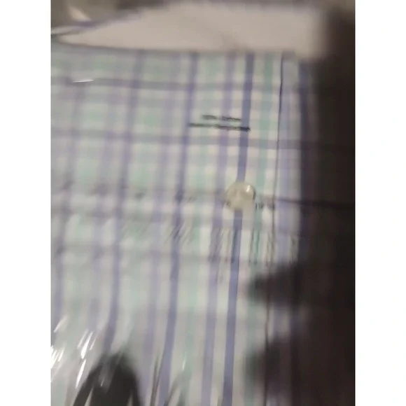 michael kors regular fit 15 32/33 m shirt pool blue plaid NEW performance wickin - Picture 9 of 9